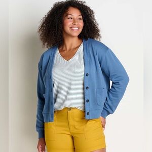 Toad&Co Women’s Blue Hemp Daybreaker Cardigan Size Large‎